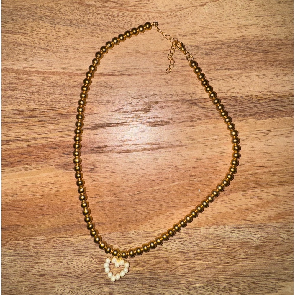 Logan Tay pearl heart gold necklace